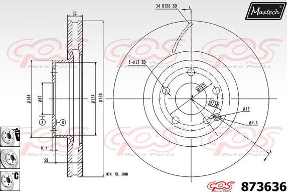 Maxtech 70180427 - Прокладка, поршень корпусу скоби тор autocars.com.ua