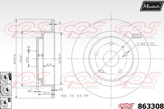 Maxtech 70180439 - Прокладка, поршень корпусу скоби тор autocars.com.ua