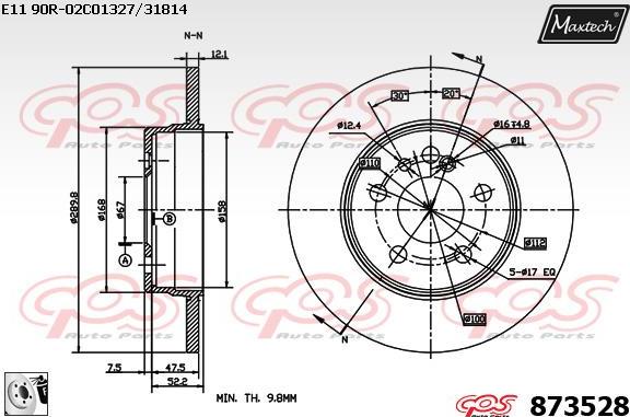 Maxtech 70180437 - Прокладка, поршень корпусу скоби тор autocars.com.ua