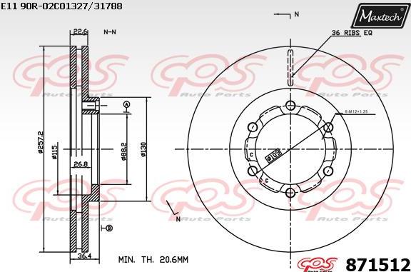 Maxtech 70180447 - Прокладка, поршень корпусу скоби тор autocars.com.ua