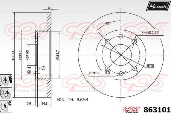 Maxtech 70200009 - Ремкомплект, гальмівний супорт autocars.com.ua