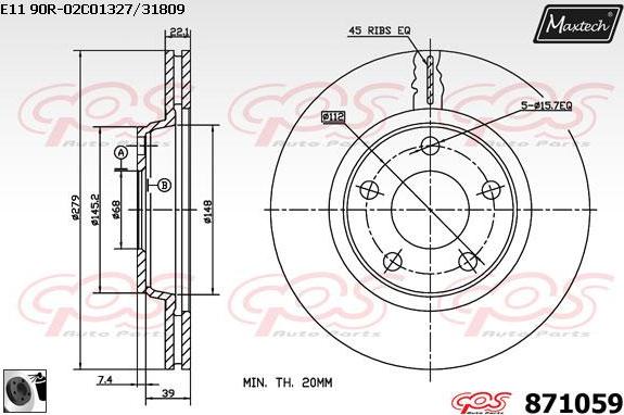 Maxtech 70200034 - Ремкомплект, гальмівний супорт autocars.com.ua