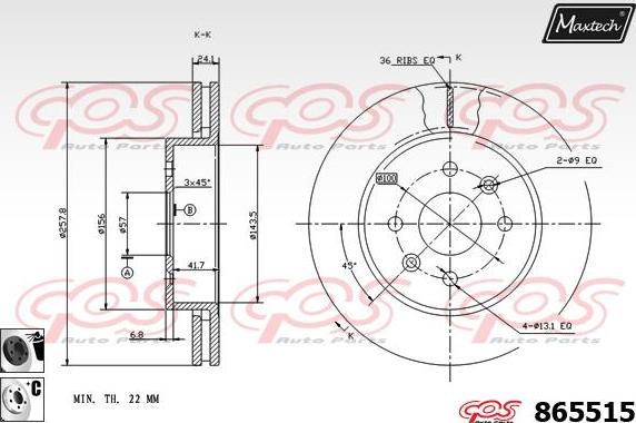 Maxtech 70200041 - Ремкомплект, гальмівний супорт autocars.com.ua