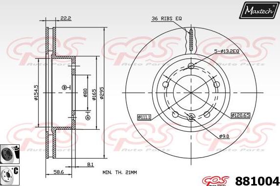 Maxtech 70200043 - Ремкомплект, гальмівний супорт autocars.com.ua