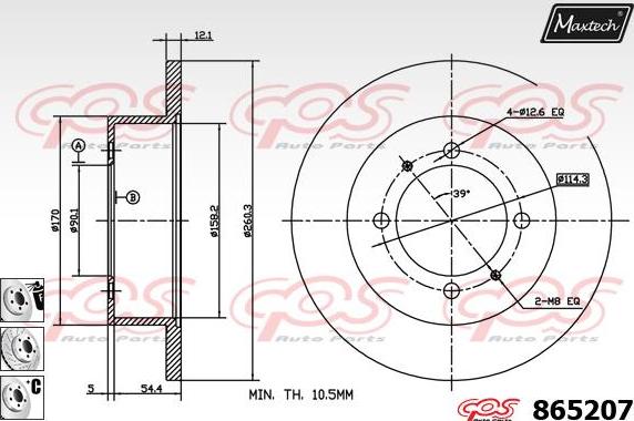 Maxtech 72944013 - Поршень, корпус скоби гальма autocars.com.ua