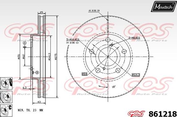 Maxtech 70200085 - Ремкомплект, гальмівний супорт autocars.com.ua