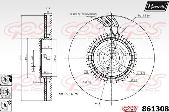 Maxtech 70200096 - Ремкомплект, гальмівний супорт autocars.com.ua