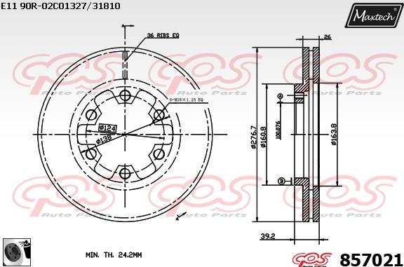 Maxtech 70200100 - Ремкомплект, гальмівний супорт autocars.com.ua