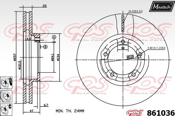 Maxtech 70203046 - Ремкомплект, тормозной суппорт autodnr.net