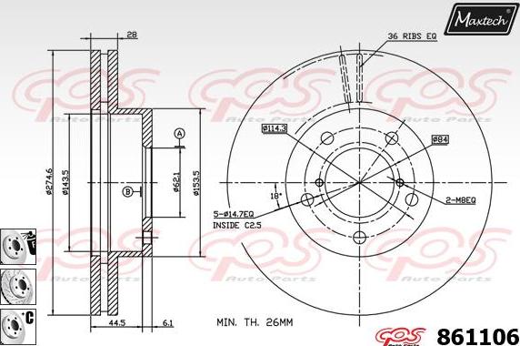 Maxtech 70200115 - Ремкомплект, тормозной суппорт autodnr.net