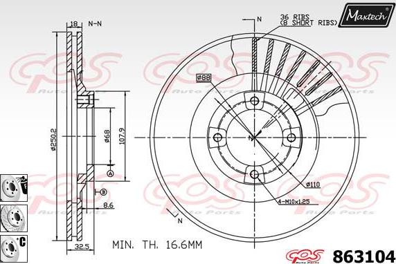 Maxtech 70203007 - Ремкомплект, тормозной суппорт autodnr.net