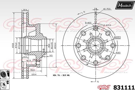 Maxtech 70200129 - Ремкомплект, гальмівний супорт autocars.com.ua