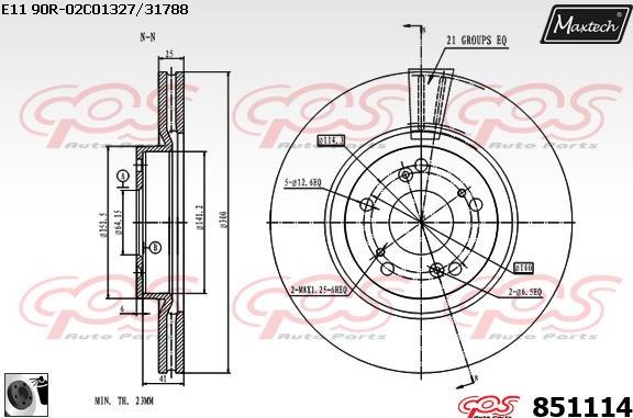 Maxtech 70200145 - Ремкомплект, гальмівний супорт autocars.com.ua