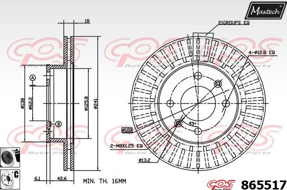 Maxtech 70200151 - Ремкомплект, гальмівний супорт autocars.com.ua