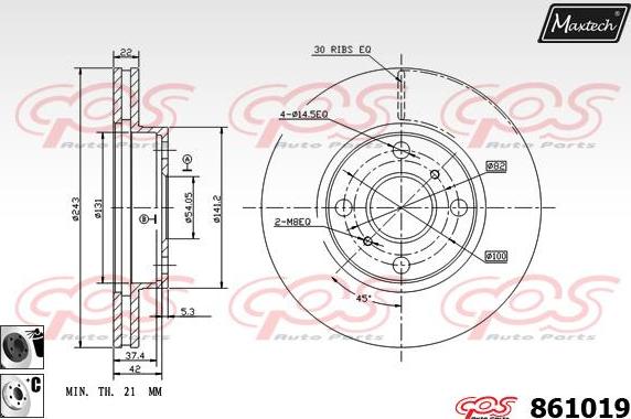 Maxtech 70200202 - Ремкомплект, тормозной суппорт autodnr.net