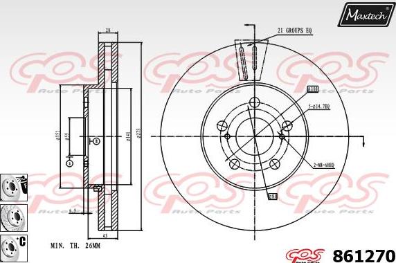 Maxtech 70200217 - Ремкомплект, гальмівний супорт autocars.com.ua