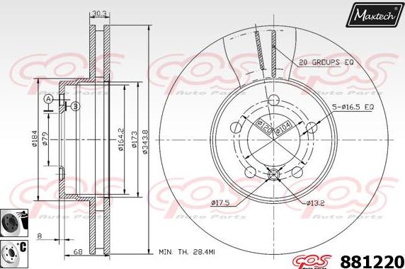 Maxtech 70200220 - Ремкомплект, гальмівний супорт autocars.com.ua