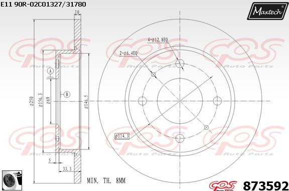 Maxtech 70200305 - Ремкомплект, гальмівний супорт autocars.com.ua