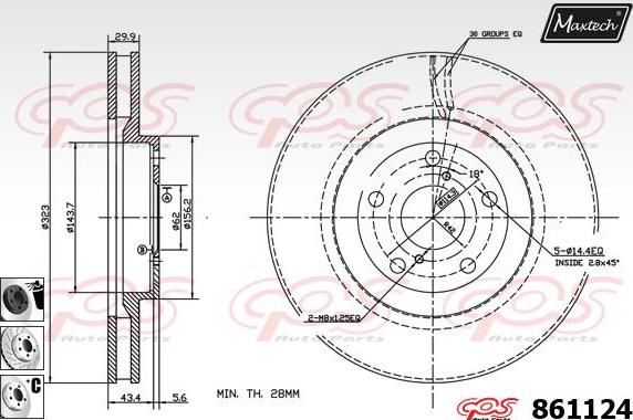 Maxtech 70200306 - Ремкомплект, гальмівний супорт autocars.com.ua