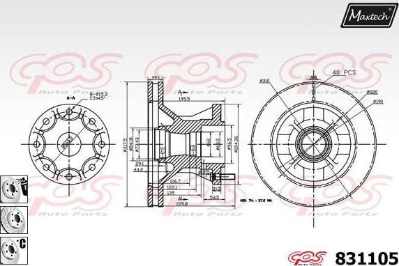 Maxtech 70200315 - Ремкомплект, гальмівний супорт autocars.com.ua