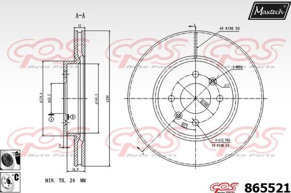 Maxtech 70200340 - Ремкомплект, гальмівний супорт autocars.com.ua