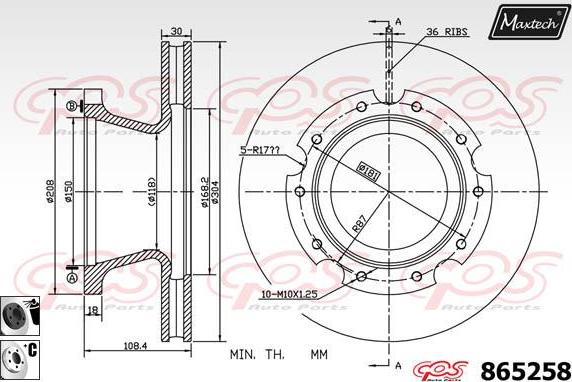 Maxtech 70200345 - Ремкомплект, гальмівний супорт autocars.com.ua