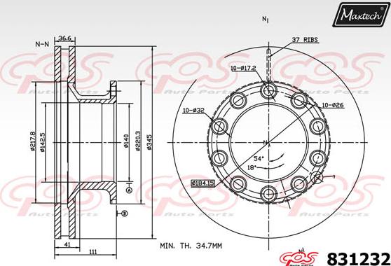 Maxtech 70200360 - Ремкомплект, гальмівний супорт autocars.com.ua