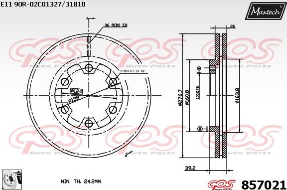 Maxtech 70200368 - Ремкомплект, гальмівний супорт autocars.com.ua