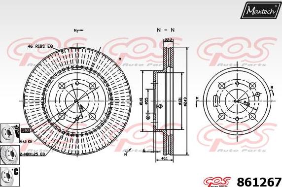 Maxtech 861253 - Гальмівний диск autocars.com.ua