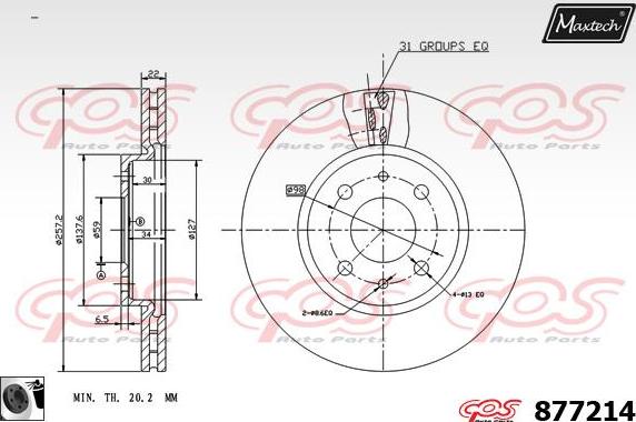 Maxtech 70200384 - Ремкомплект, гальмівний супорт autocars.com.ua