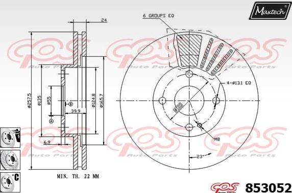 Maxtech 70200409 - Ремкомплект, гальмівний супорт autocars.com.ua