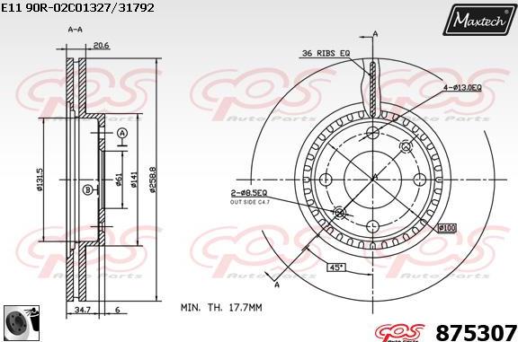 Maxtech 70200399 - Ремкомплект, тормозной суппорт autodnr.net