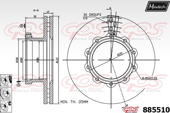 Maxtech 72948033 - Поршень, корпус скоби гальма autocars.com.ua