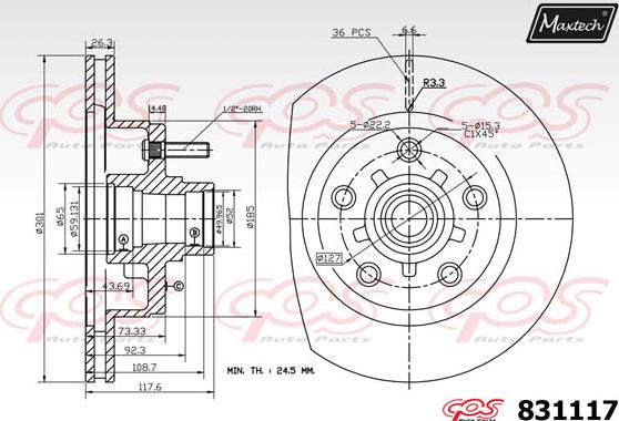 Maxtech 70200418 - Ремкомплект, гальмівний супорт autocars.com.ua