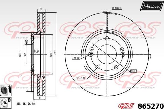 Maxtech 70200467 - Ремкомплект, гальмівний супорт autocars.com.ua