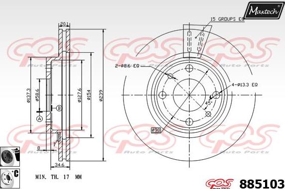 Maxtech 70200476 - Ремкомплект, гальмівний супорт autocars.com.ua