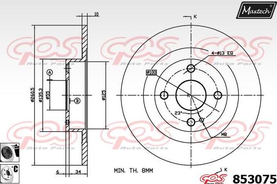 Maxtech 70200480 - Ремкомплект, гальмівний супорт autocars.com.ua