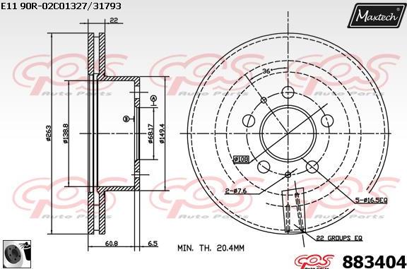 Maxtech 70200493 - Ремкомплект, гальмівний супорт autocars.com.ua