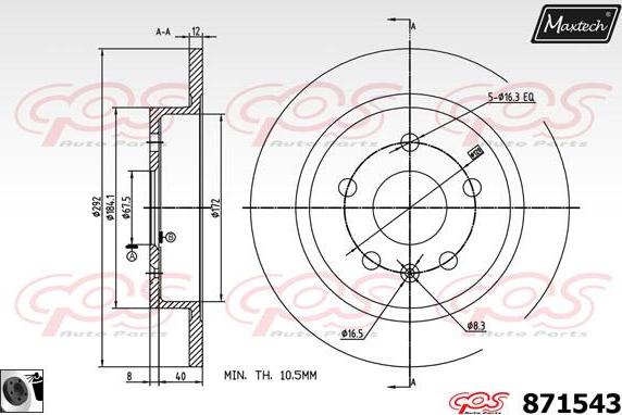 Maxtech 70200500 - Ремкомплект, тормозной суппорт autodnr.net