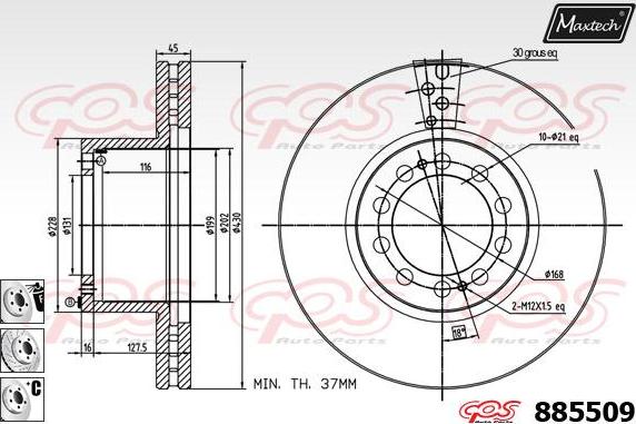 Maxtech 72948036 - Поршень, корпус скоби гальма autocars.com.ua