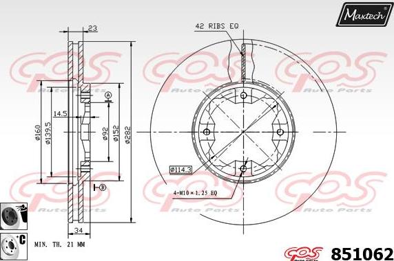 Maxtech 70200520 - Ремкомплект, гальмівний супорт autocars.com.ua