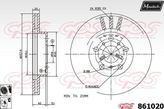 Maxtech 70200529 - Ремкомплект, гальмівний супорт autocars.com.ua