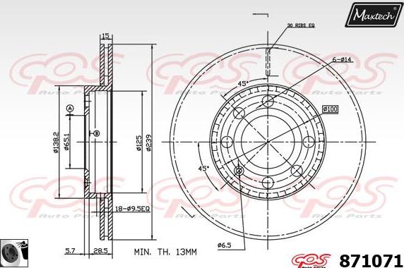 Maxtech 70200554 - Ремкомплект, гальмівний супорт autocars.com.ua