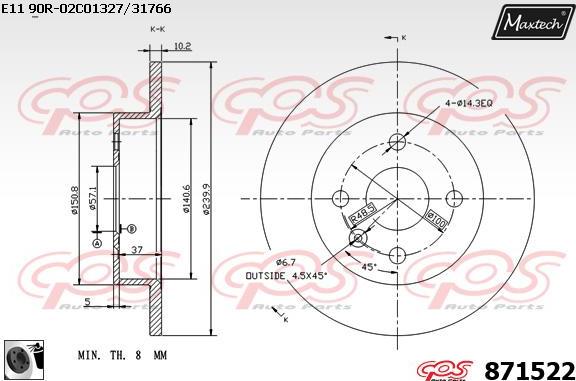 Maxtech 70200561 - Ремкомплект, гальмівний супорт autocars.com.ua