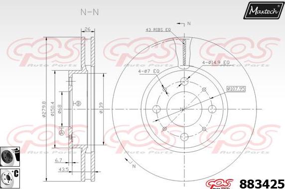 Maxtech 70200570 - Ремкомплект, гальмівний супорт autocars.com.ua