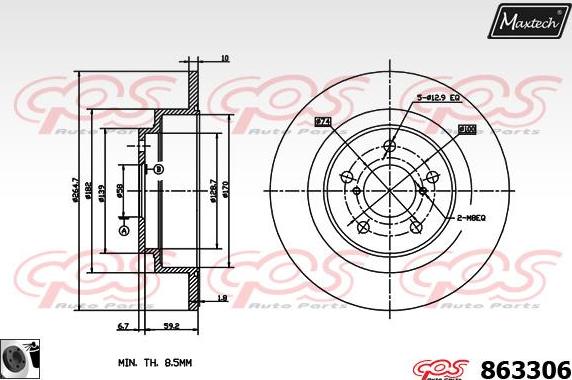 Maxtech 70200601 - Ремкомплект, гальмівний супорт autocars.com.ua