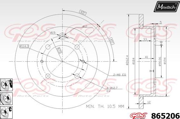 Maxtech 70200661 - Ремкомплект, тормозной суппорт autodnr.net