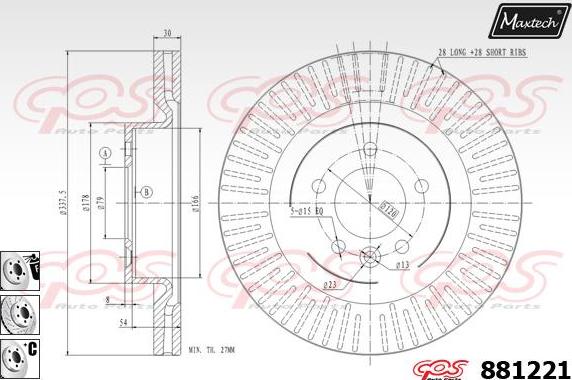 Maxtech 873551 - Гальмівний диск autocars.com.ua