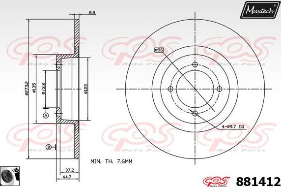 Maxtech 70200711 - Ремкомплект, гальмівний супорт autocars.com.ua