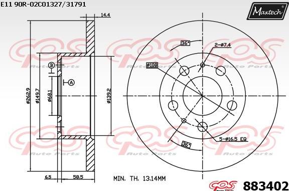 Maxtech 70200756 - Ремкомплект, гальмівний супорт autocars.com.ua